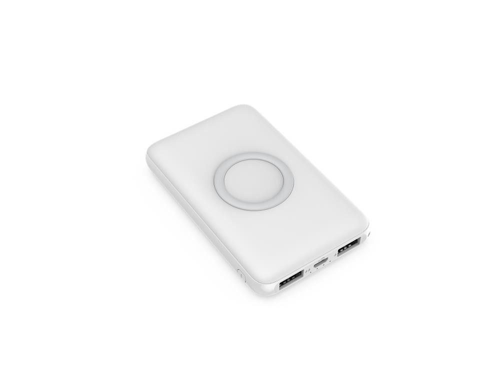 WGSPB-W8 — Carregador plano de banco de energia de emergência com fonte de carregamento sem fio e portas USB é